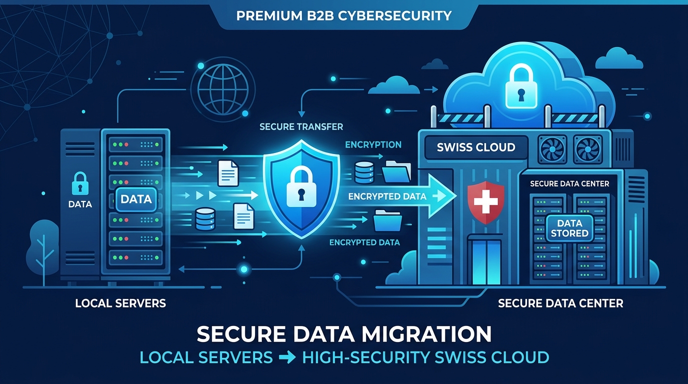 Datenmigration in die Schweizer Cloud: Best Practices für KMU Illustration